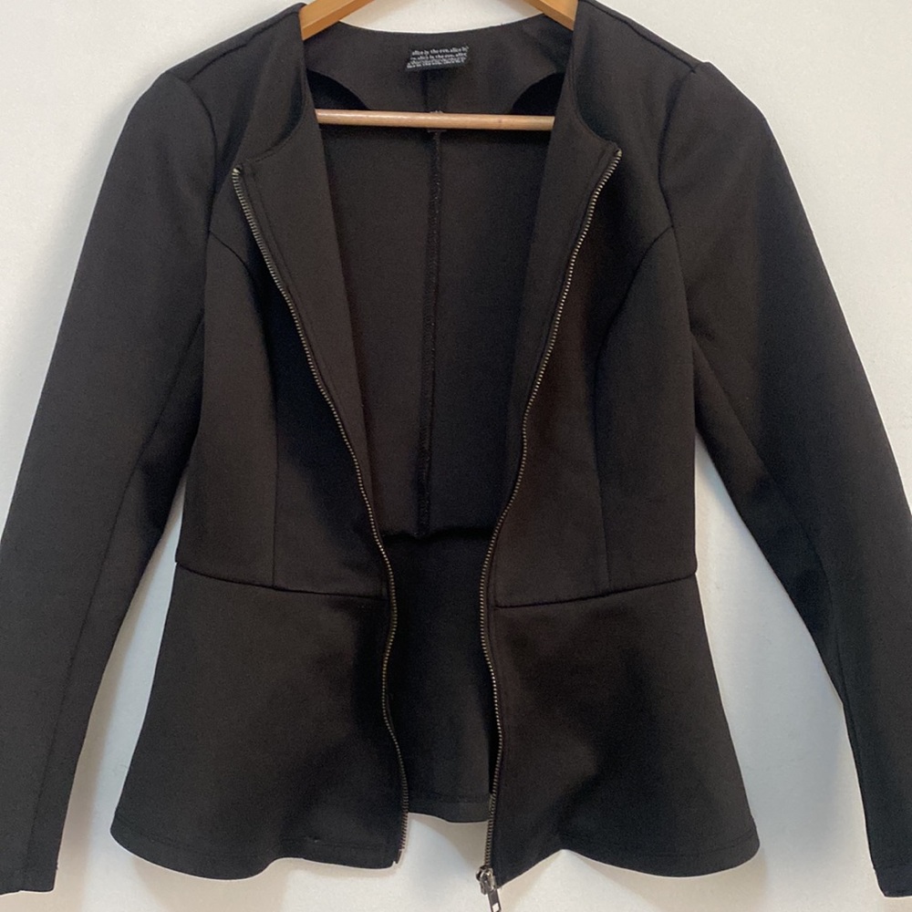 Alice in the Eve - Black fitted Peplum Jacket - Size 10 - Picture 2 of 7